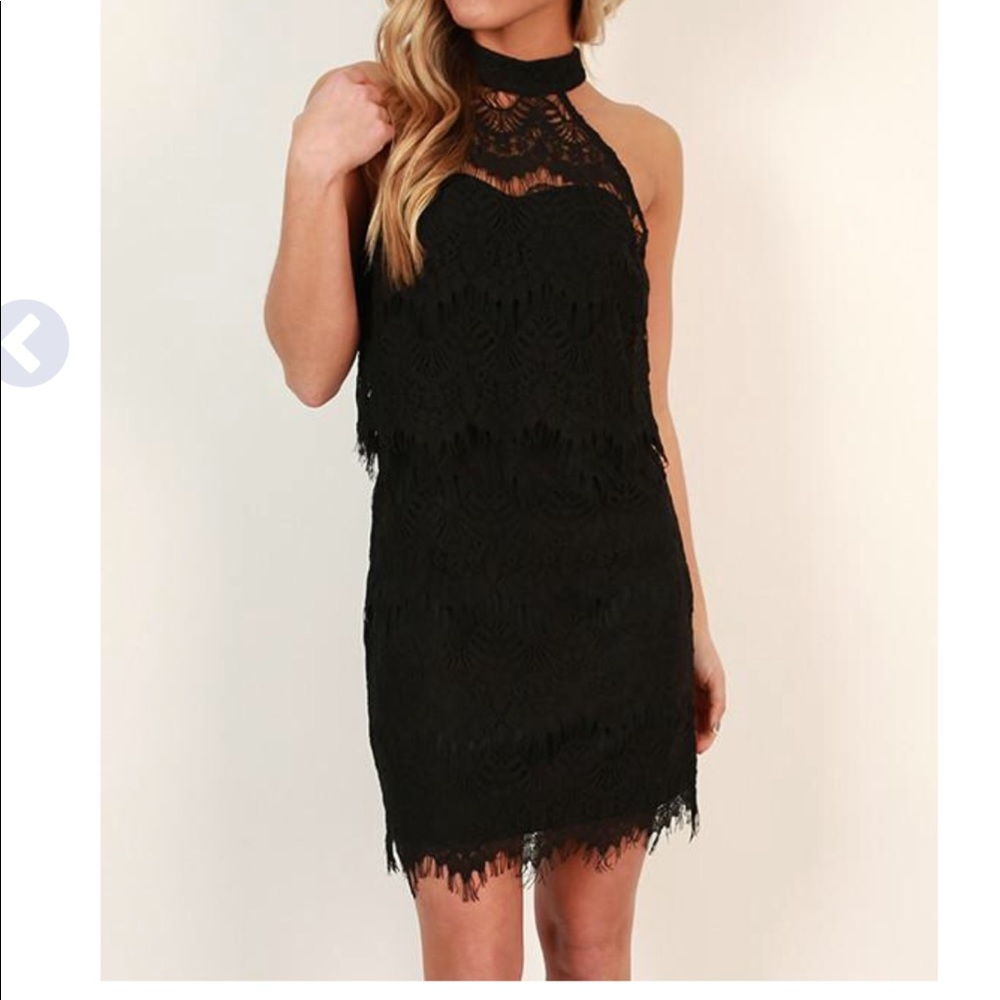 NWT black lace cocktail dress
